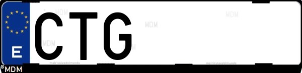 Matrícula española CTG, correspondiente al año 2004