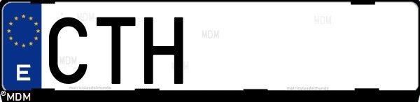 Matrícula española CTH, correspondiente al año 2004