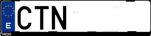 Matrícula española CTN, correspondiente al año 2004