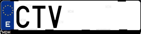 Matrícula española CTV, correspondiente al año 2004
