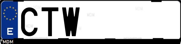 Matrícula española CTW, correspondiente al año 2004