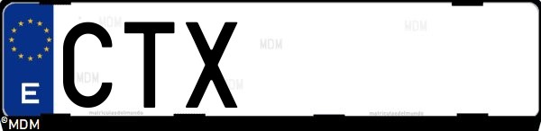 Matrícula española CTX, correspondiente al año 2004