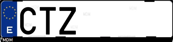 Matrícula española CTZ, correspondiente al año 2004