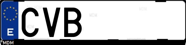 Matrícula española CVB, correspondiente al año 2004