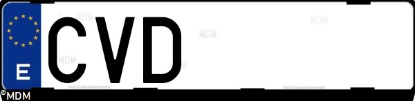 Matrícula española CVD, correspondiente al año 2004