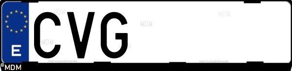 Matrícula española CVG, correspondiente al año 2004