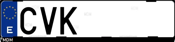 Matrícula española CVK, correspondiente al año 2004