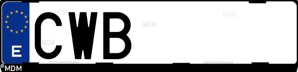 Matrícula española CWB, correspondiente al año 2004