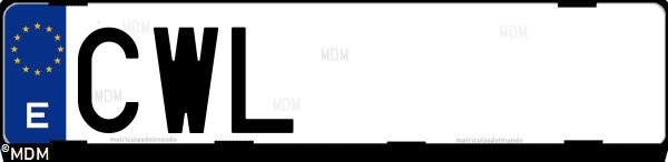 Matrícula española CWL, correspondiente al año 2004