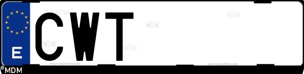 Matrícula española CWT, correspondiente al año 2004