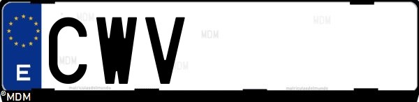 Matrícula española CWV, correspondiente al año 2004