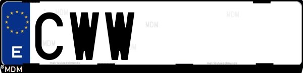 Matrícula española CWW, correspondiente al año 2004