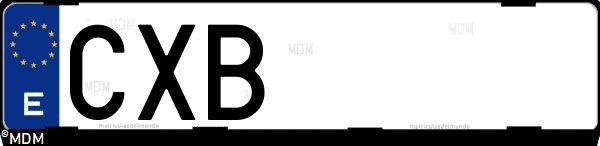Matrícula española CXB, correspondiente al año 2004