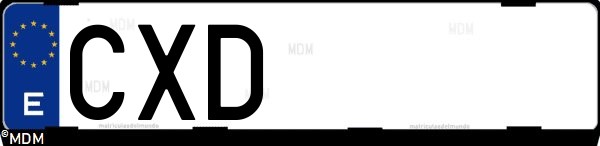 Matrícula española CXD, correspondiente al año 2004