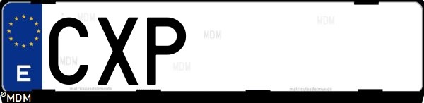 Matrícula española CXP, correspondiente al año 2004