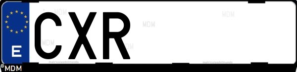 Matrícula española CXR, correspondiente al año 2004