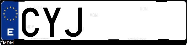 Matrícula española CYJ, correspondiente al año 2004