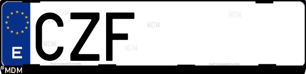 Matrícula española CZF, correspondiente al año 2004