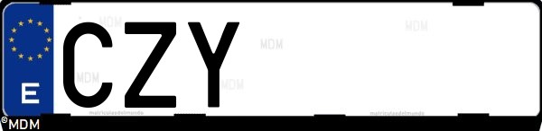 Matrícula española CZY, correspondiente al año 2004