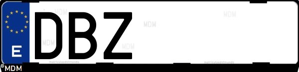 Matrícula española DBZ, correspondiente al año 2004
