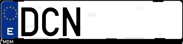 Matrícula española DCN, correspondiente al año 2004