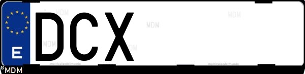 Matrícula española DCX, correspondiente al año 2004