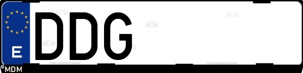 Matrícula española DDG, correspondiente al año 2004