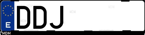 Matrícula española DDJ, correspondiente al año 2004