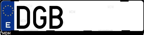 Matrícula española DGB, correspondiente al año 2005