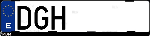 Matrícula española DGH, correspondiente al año 2005