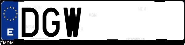 Matrícula española DGW, correspondiente al año 2005
