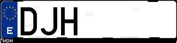 Matrícula española DJH, correspondiente al año 2005