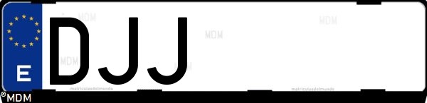 Matrícula española DJJ, correspondiente al año 2005