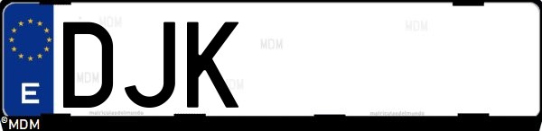 Matrícula española DJK, correspondiente al año 2005