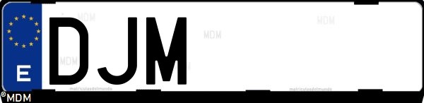 Matrícula española DJM, correspondiente al año 2005