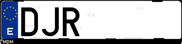 Matrícula española DJR, correspondiente al año 2005