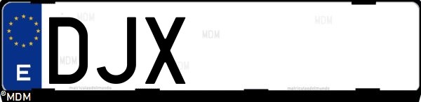 Matrícula española DJX, correspondiente al año 2005
