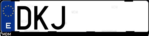 Matrícula española DKJ, correspondiente al año 2005
