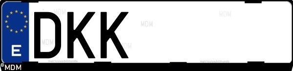 Matrícula española DKK, correspondiente al año 2005