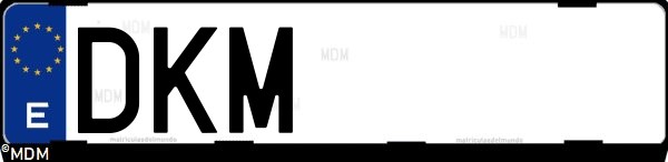 Matrícula española DKM, correspondiente al año 2005