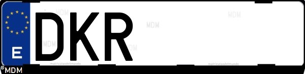 Matrícula española DKR, correspondiente al año 2005