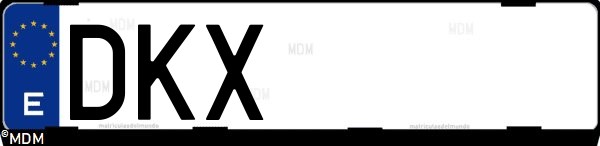 Matrícula española DKX, correspondiente al año 2005