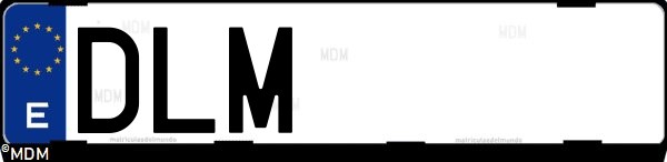 Matrícula española DLM, correspondiente al año 2005