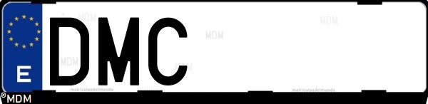 Matrícula española DMC, correspondiente al año 2005