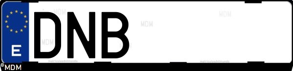 Matrícula española DNB, correspondiente al año 2005