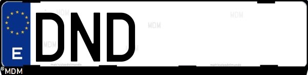 Matrícula española DND, correspondiente al año 2005