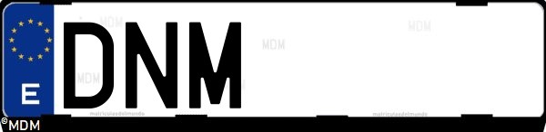 Matrícula española DNM, correspondiente al año 2005