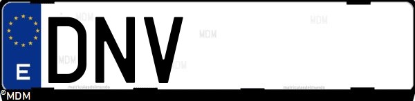 Matrícula española DNV, correspondiente al año 2005