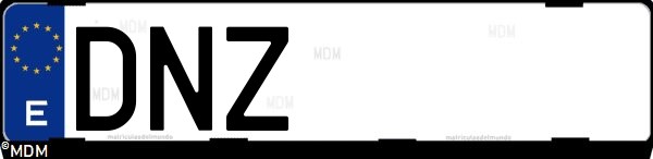 Matrícula española DNZ, correspondiente al año 2005