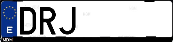 Matrícula española DRJ, correspondiente al año 2005
